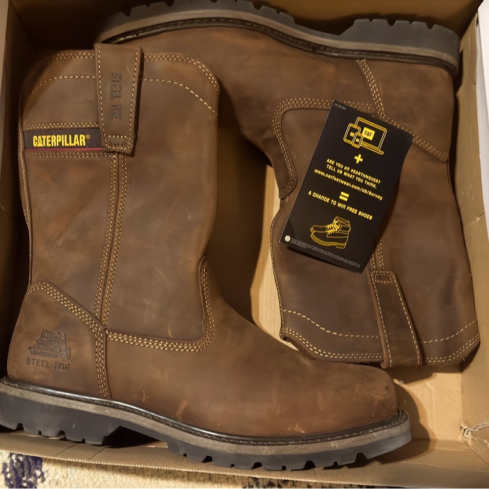 CAT Men's 12 Wellston Pull On Work Boot Steel Toe Caterpillar #PH90439 OSHA